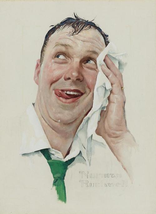 Norman Rockwell (1894 - 1978) Perspiring Man 1958 (33 by 25,4...