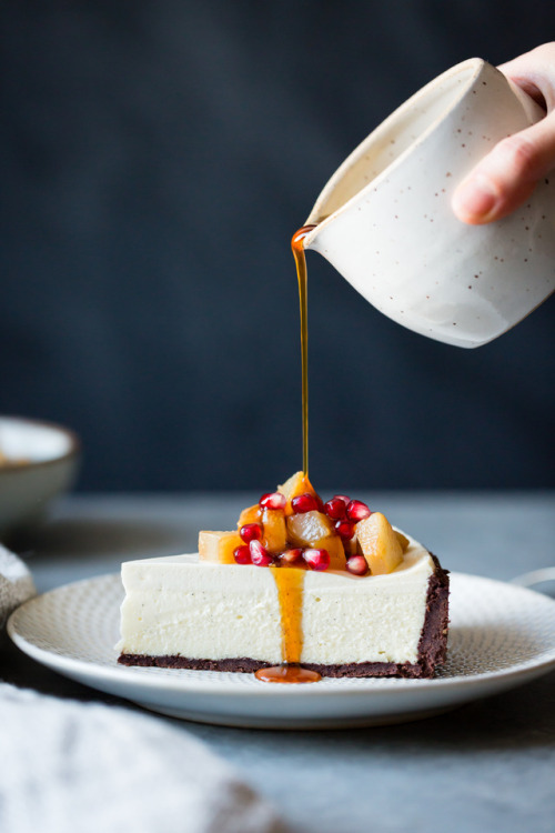 hoardingrecipes - Chocolate Crusted Chèvre Cheesecake with...