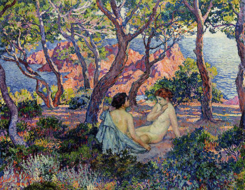 artist-rysselberghe:In the Shade of the Pines, 1905, Théo van...