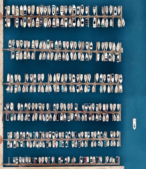 dailyoverview - Sailboats are docked at DuSable Harbor in...