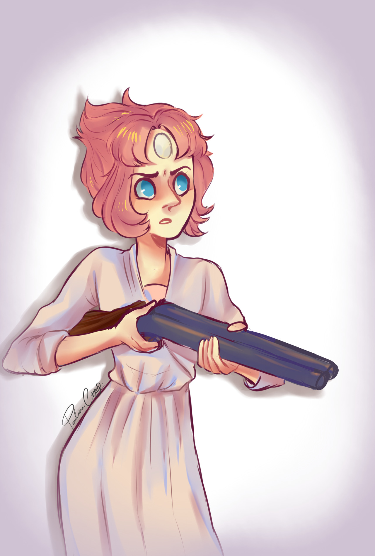 Why you have a gun in your gem, Pearl??? -quick doodle-
