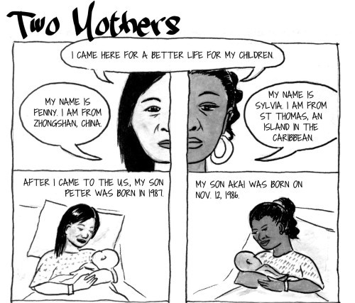 asians4peace - This comic features the mothers of Akai Gurley...