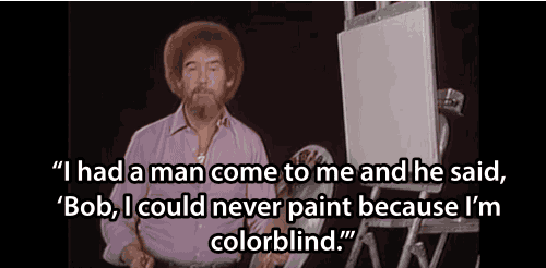 sixpenceee - Bob Ross Paints a beautiful portrait using only...
