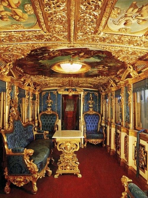 steampunktendencies:Train car of King Ludwig II of Bavaria....