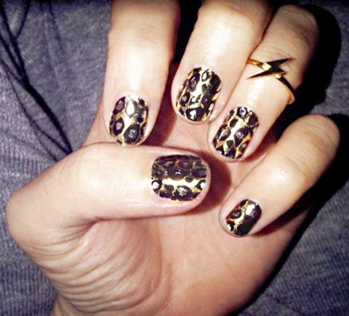 leopard nail art on Tumblr