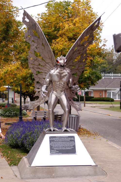 talesfromweirdland - The Mothman statue in Point Pleasant, West...
