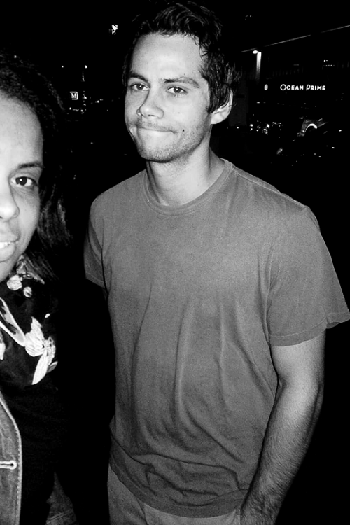 obriensource - Dylan O’Brien with a fan last night in New York...