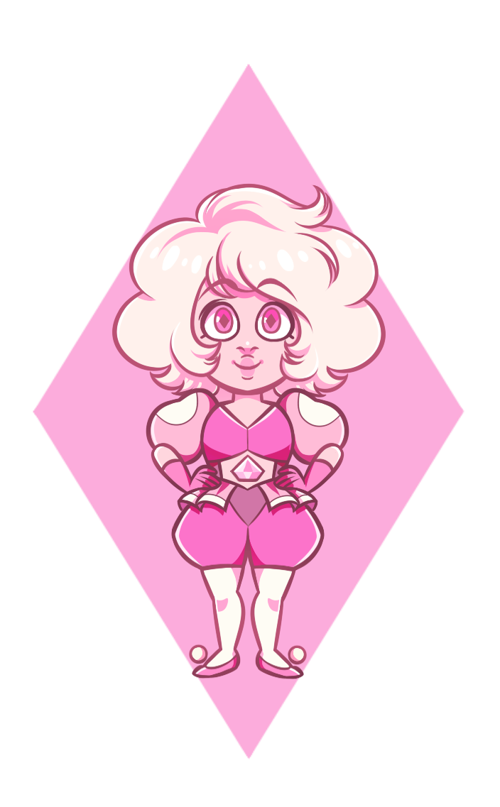 New Pink Diamond Chibi design on my Redbubble!the whole set of revealed diamonds is now available! blue, yellow, and pink can all be found on my redbubble!