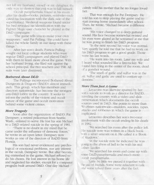 vintagegeekculture - The 700 Club’s Anti-D&D pamphlet from...