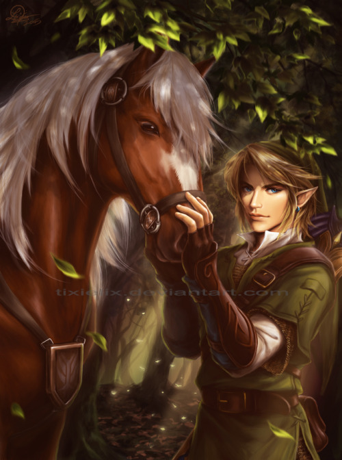 the-legend-of-zelda-series - Link and Epona by TixieLix
