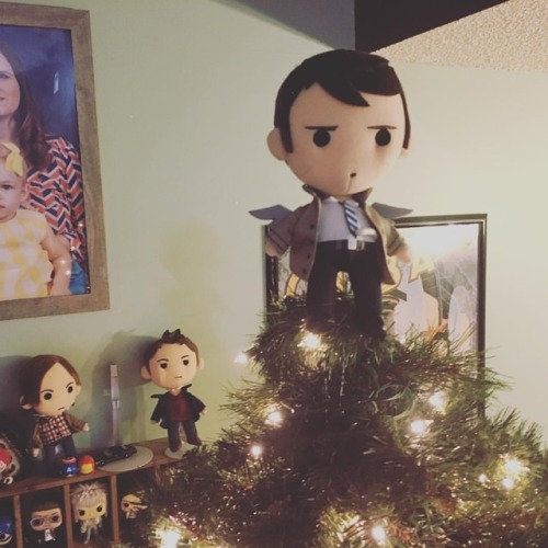 Decorating for Christmas. We have a new Angel at the top of the...