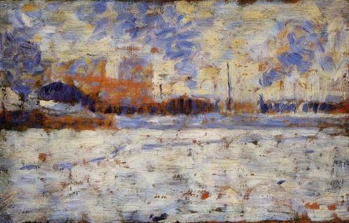 artist-seurat:Snow Effect: Winter in the Suburbs, Georges...