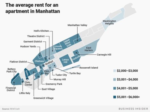 businessinsider - How much it costs to rent in 28 Manhattan...