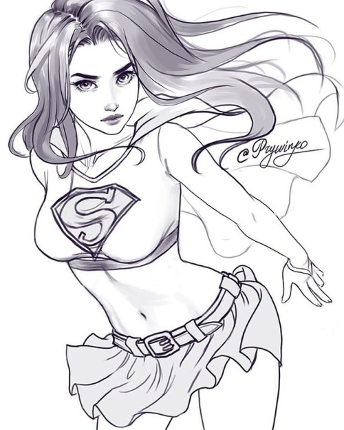 prywinko - Super girl sketch #supergirl #supergirlcomics #dccomics...