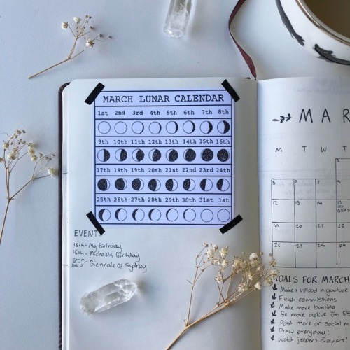littlegemdesigns:I made this March Lunar Calendar as part of...