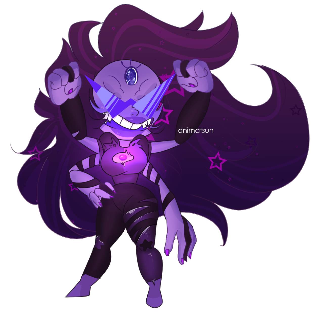 “Is that all you got? You think that’s enough to beat me?!" Sugilite is one of my favorite fusions (not just because she’s voiced by Nicki Minaj) but drawing her is a difficult time. So much purple in...