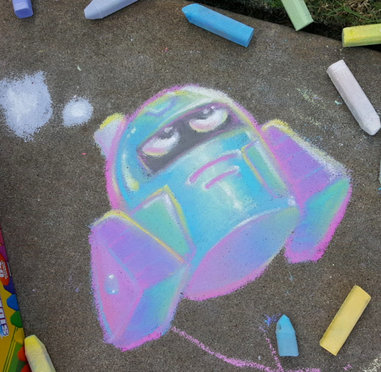 finally had some good weather, so I got out some chalk and drew my Boxmore fave
