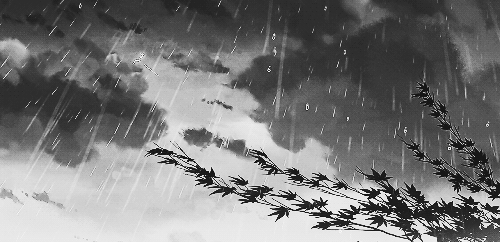 Image result for rain anime black and white gif