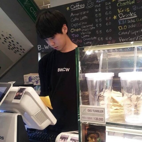 pen1ag0n - predebut shinwon working at bwcw, exo merch store. he...