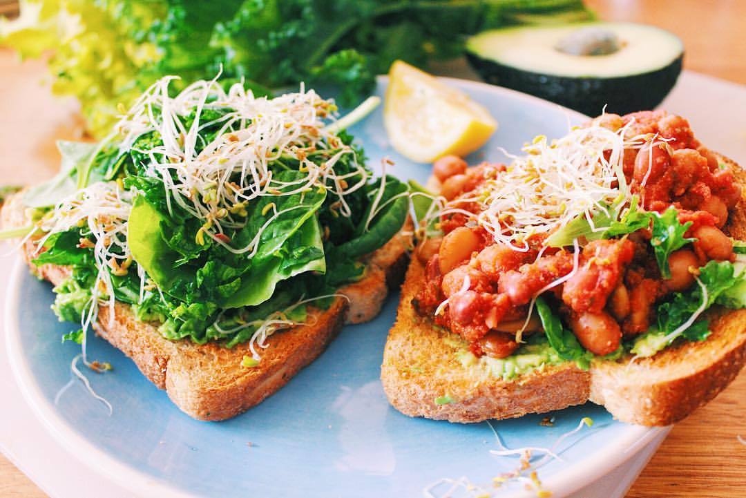maddymangoes: “Toast is everything. Especially when topped with avocado, greens, and homemade baked beans. Sourdough is my favourite though, a good, white sourdough smothered in vegan butter makes my mouth water. I also love making my own garlic...
