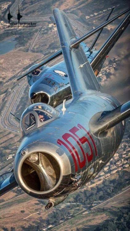 planesawesome - MiG-15 and an F-86