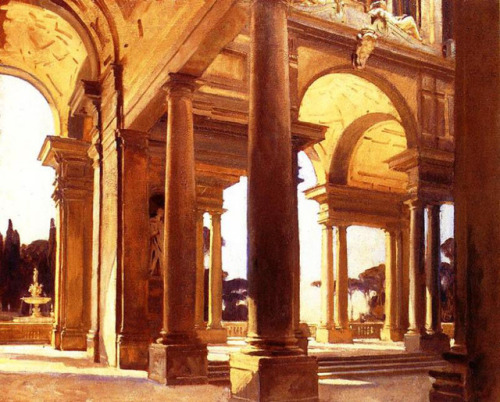 artist-sargent - A Study of Architecture, Florence, 1910, John...