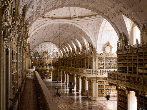 artbun - gothiccharmschool - The library at Mafra National Palace...