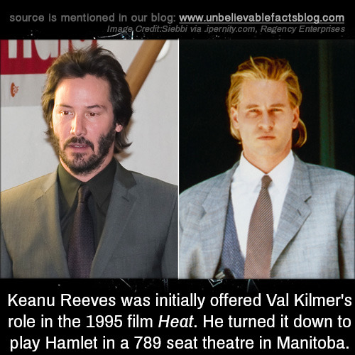 unbelievable-facts - Keanu Reeves was initially offered Val...