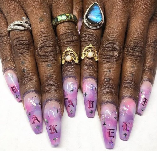 thescorpiosfinest - airbrush nails by @nailjerks on instagram