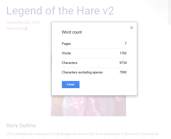 I did a lot more pre-production for Saffron and Sage than I did for Legend of the Hare, and LotH Final Mix etc. has more prep work still. 1,700 words isnât a lot, but this is just the outline, which isnât finalized because I want to show it to a beta...