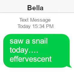 twilightrenaissance:edward texting bella about the snail he saw...