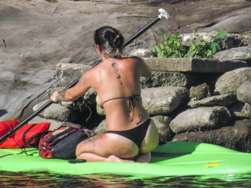 thlop1 - Yep, paddling and squatting on a board in a thong!...