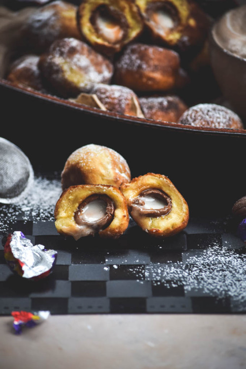 sweetoothgirl - Cadbury Cream Egg Stuffed Donut Holes & Malted...