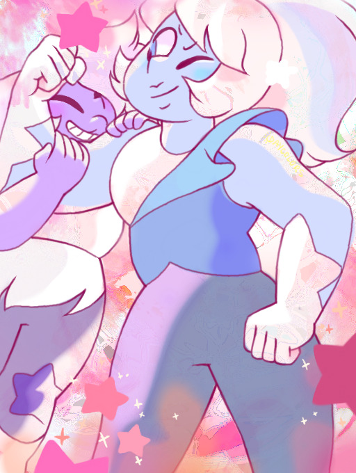 Anonymous said: How about Holly Blue as a Crystal gem? Answer: Hey yeah!! I kinda took a little inspiration from superheroes for some reason–