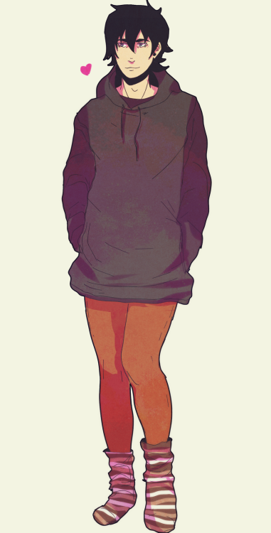 themightynyunyi - today’s doodle - keith in my clothes (tights +...