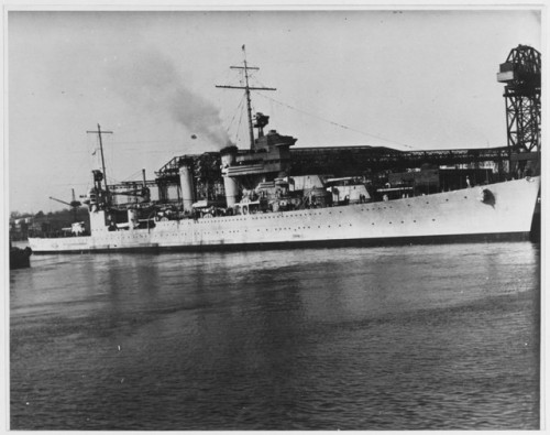 Undated photograph of USS Quincy (CA-39).(NHHC - NH 108213)