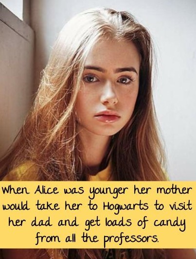 When Alice was younger her mother would take her to Hogwarts to...