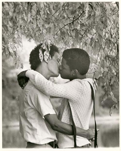 manufactoriel - Men kissing under tree, 1977-78, by  Kay Tobin...