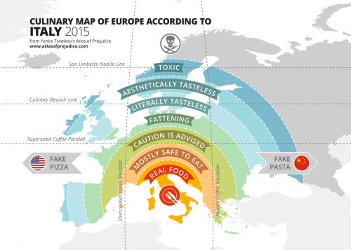 atlasofprejudice - Culinary Map of Europe According to Italy,...