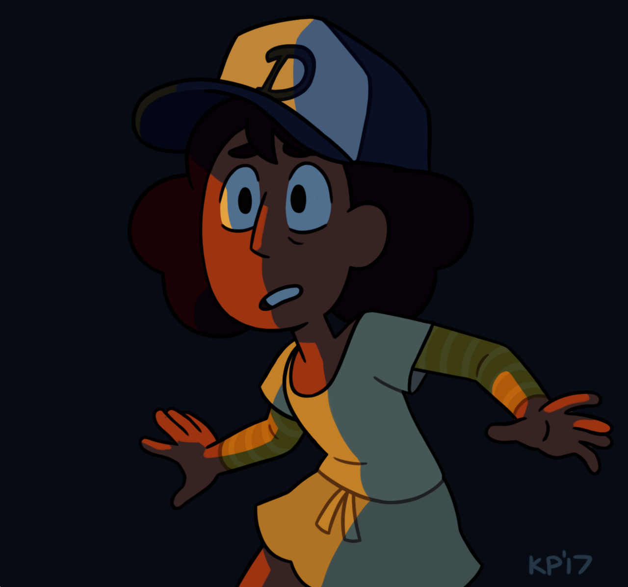 I completely forgot to post this but Connie’s new haircut reminded me of Clementine’s from season 1 of the Walking Dead games so I thought I’d draw a little crossover!