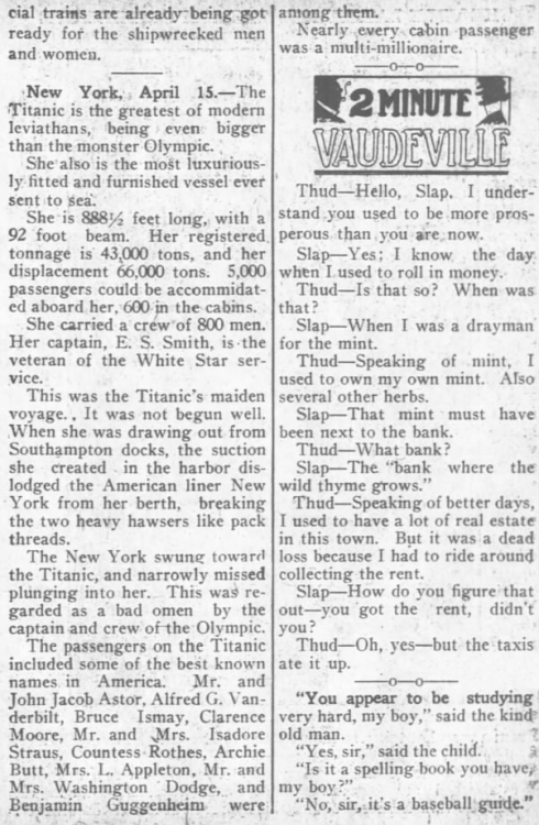 yesterdaysprint - The Day Book, Chicago, April 15, 1912..the...