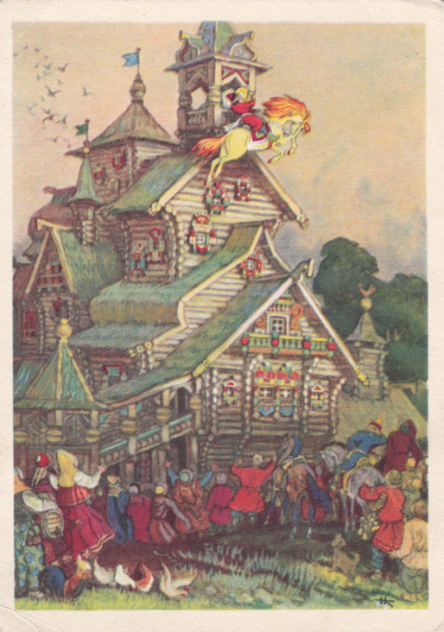 sovietpostcards - Sivka Burka (Russian folk tale) illustration...