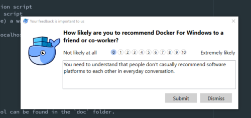 programmerhumour - How likely are you to recommend Docker to a...