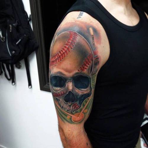 By Andrés Acosta, done at Faces in the Dark, Kyle.... surrealist;skull;anatomy;andresacosta;human skull;big;facebook;realistic;twitter;shoulder;upper arm