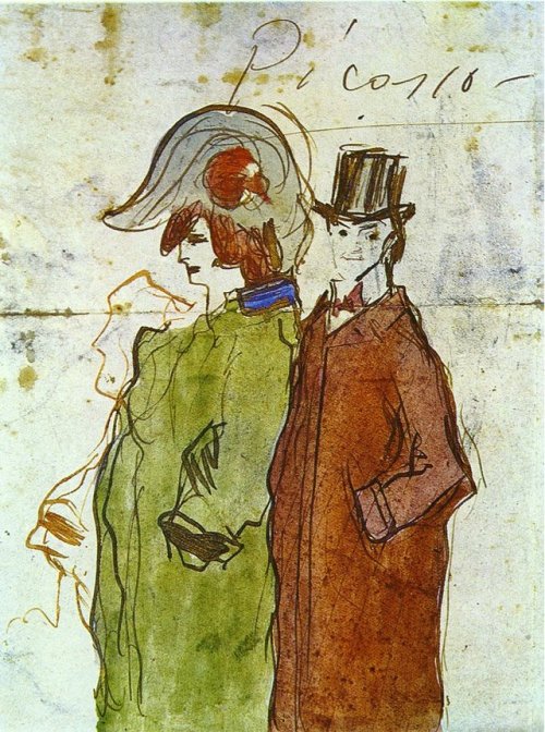 artist-picasso:Picasso with partner, 1901, Pablo...