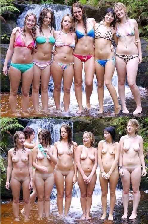 babes-on-and-off - Six Girls and a Waterfall