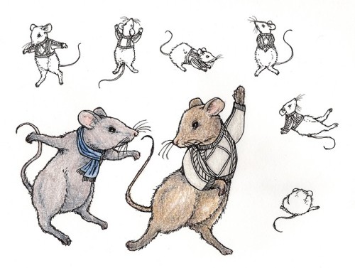 chained-to-the-mirror:I doodled some dancing Johnlock mice…...