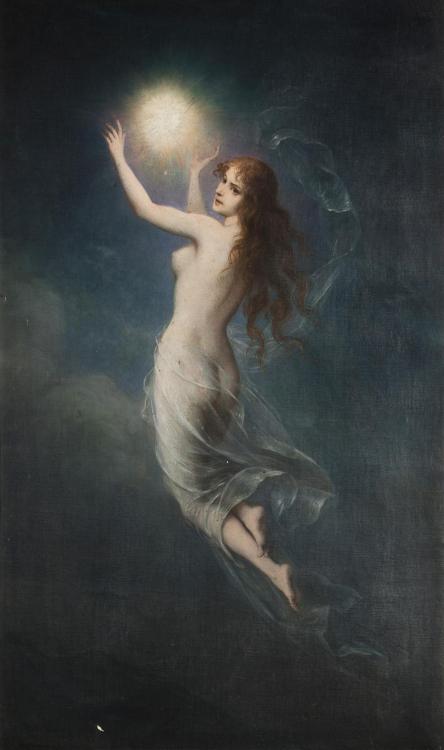 whirlingatoms:Morning and Luna, by Carl Schweninger the...