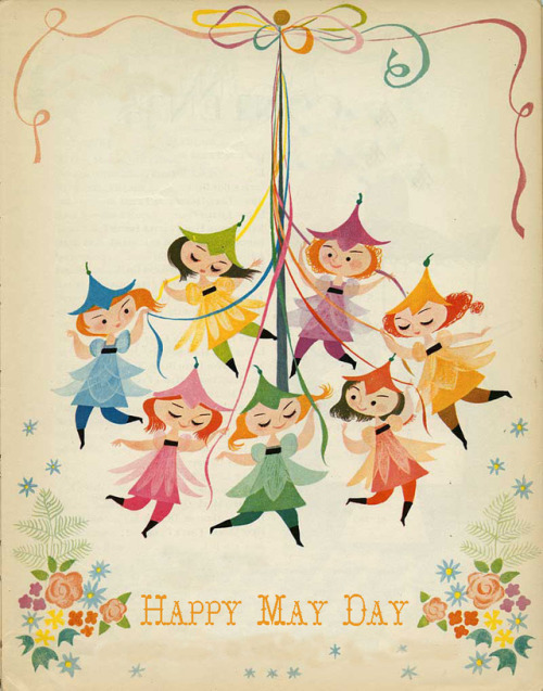 Image result for Maypole dancing illustration