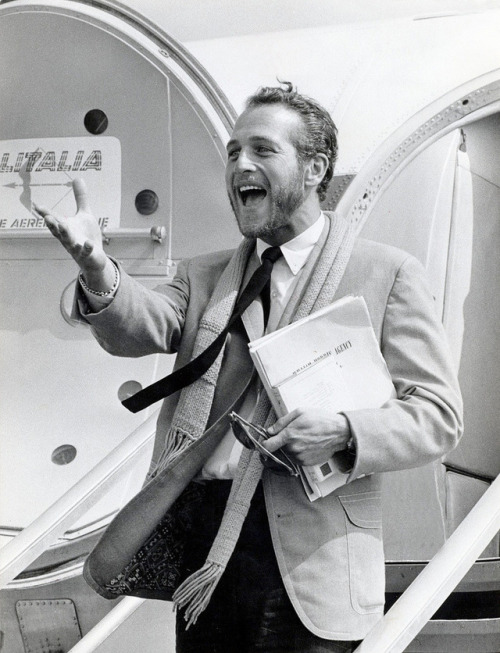 wehadfacesthen - Paul Newman arrives, 1963